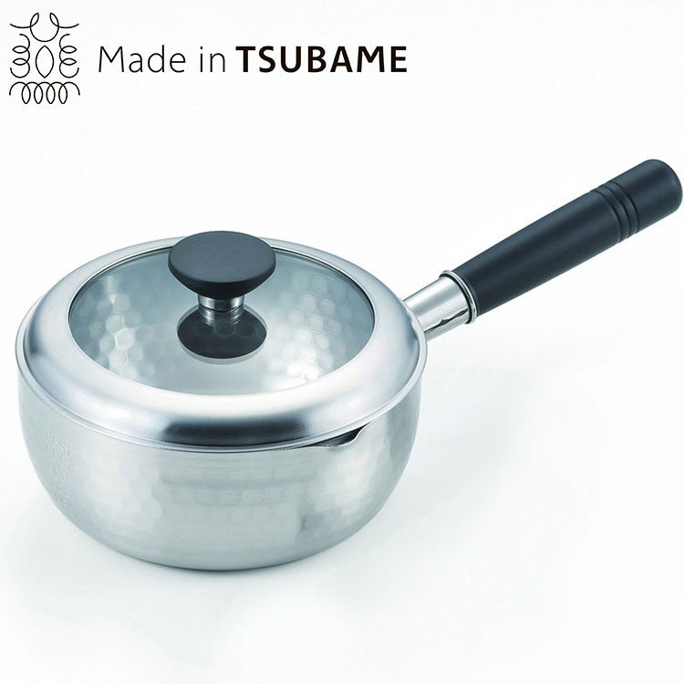 槌目雪平鍋 20cm 蓋付き 銀鱗 ステンレス製 日本製 燕三条(代引不可)