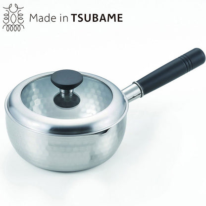 槌目雪平鍋 20cm 蓋付き 銀鱗 ステンレス製 日本製 燕三条(代引不可)