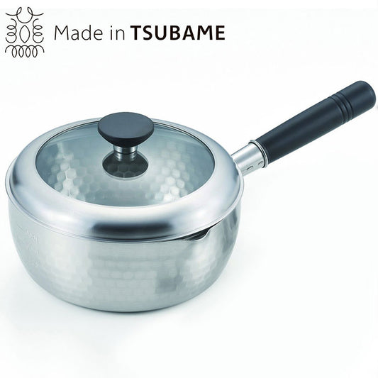 銀鱗 蓋付き槌目雪平鍋20cm(代引不可)