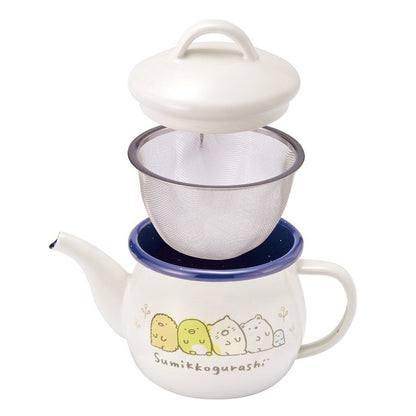「すみっコぐらし」ホーローティーポット(ストレーナー付) キャラクター キッチン用品 かわいい(代引不可)