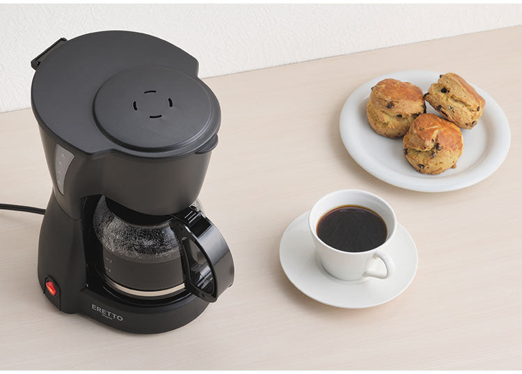 ERETTO "mono"5CUPコーヒーメーカー 最大5杯 5カップ分 抽出 コーヒー 珈琲 ペーパーフィルター 不要 ペーパーレス フィルターなし 資源 節約 本格的 おしゃれ コーヒーマシン ドリップ式(代引不可)