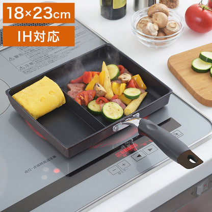 ネオ モーニングエッグパン IH対応 ツインパン 仕切り付き フッ素樹脂 加工 玉子焼 お弁当 時間短縮 卵焼き 卵焼き器 玉子焼器 エッグパン たまご焼き 炒め物 おかず 朝ごはん ガス対応(代引不可)