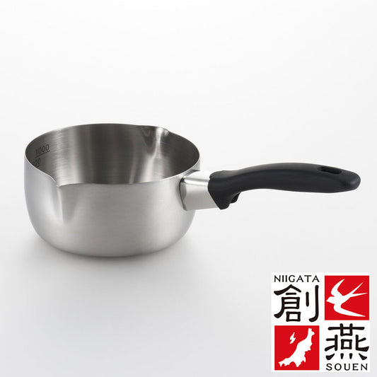 創燕 ステンレス製 IH 200V対応 片手なべ 16cm 日本製200 H電磁調理器対応 SG認定製品(代引不可)