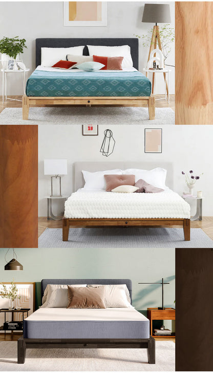 グーグー ベッドフレーム セミダブル 209cm×30.5×132cm【45日間返品保証】【5年保証】すのこベッド 組木 ラバーウッド 無垢材 頑丈 サステイナブル 組木式で組み立て簡単(代引不可)