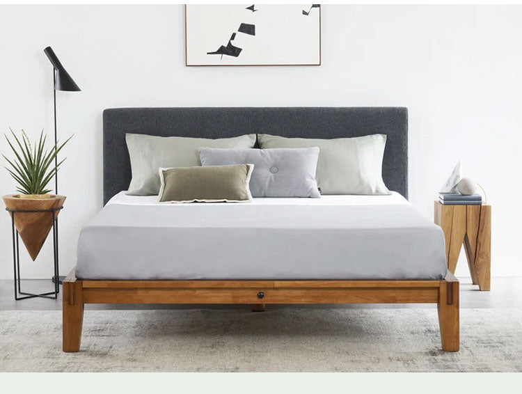 グーグー ベッドフレーム クイーン 209cm×30.5×170cm【45日間返品保証】【5年保証】すのこベッド 組木 ラバーウッド 無垢材 頑丈 サステイナブル 組木式で組み立て簡単(代引不可)