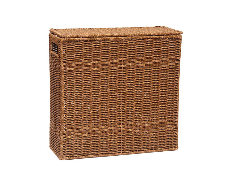 ラタン調 フタ付トイレットペーパーボックス 幅14cm スリム×大容量 最大9ロール 収納 UTILE ユティル トイレラック トイレ収納 すき間収納 隙間収納 ストッカー 蓋付き おしゃれ