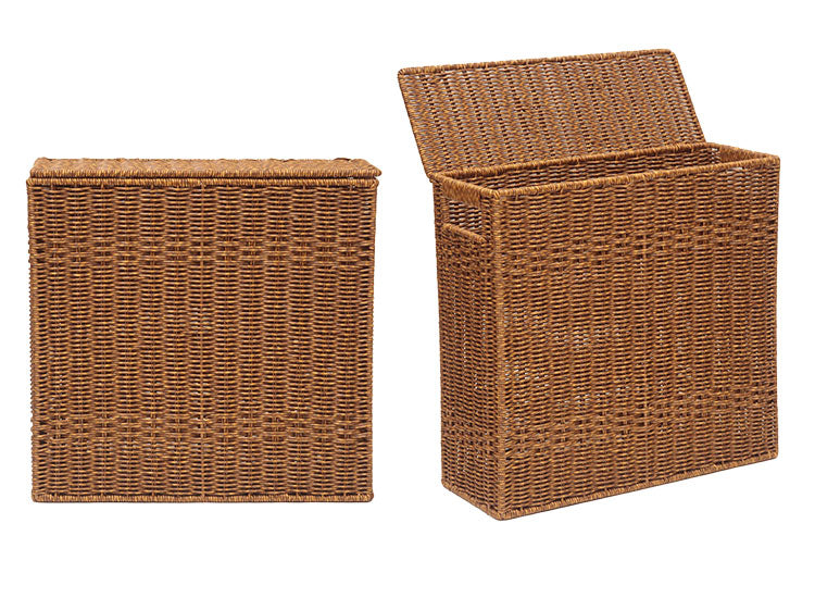 ラタン調 フタ付トイレットペーパーボックス 幅14cm スリム×大容量 最大9ロール 収納 UTILE ユティル トイレラック トイレ収納 すき間収納 隙間収納 ストッカー 蓋付き おしゃれ