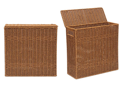 ラタン調 フタ付トイレットペーパーボックス 幅14cm スリム×大容量 最大9ロール 収納 UTILE ユティル トイレラック トイレ収納 すき間収納 隙間収納 ストッカー 蓋付き おしゃれ