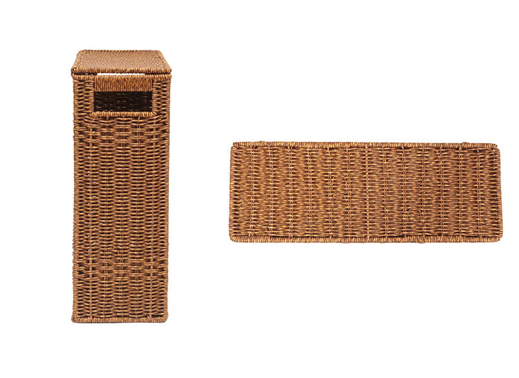 ラタン調 フタ付トイレットペーパーボックス 幅14cm スリム×大容量 最大9ロール 収納 UTILE ユティル トイレラック トイレ収納 すき間収納 隙間収納 ストッカー 蓋付き おしゃれ