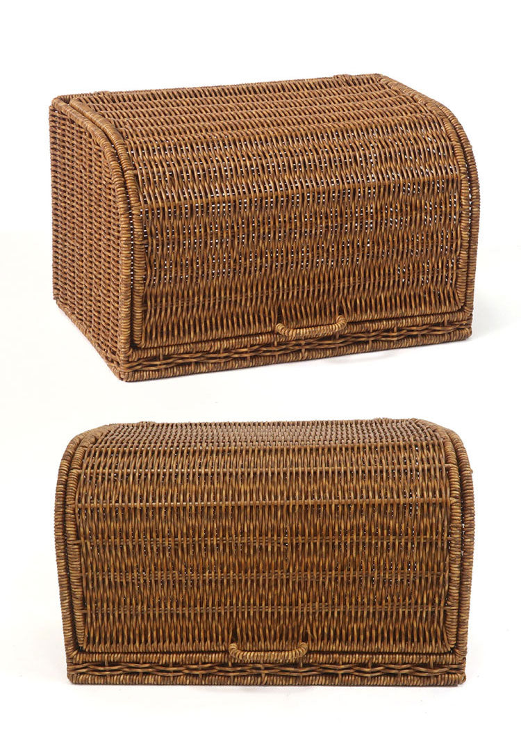 ラタン調 ブレッドケース UTILE ユティル 洗えるバスケット PPラタン 水洗い 手編み かご パンケース 食パン入れ ブレッドボックス カウンター上収納 キッチン収納 おしゃれ