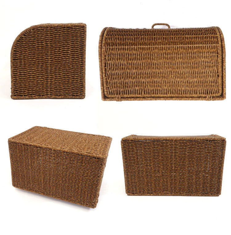 ラタン調 ブレッドケース UTILE ユティル 洗えるバスケット PPラタン 水洗い 手編み かご パンケース 食パン入れ ブレッドボックス カウンター上収納 キッチン収納 おしゃれ