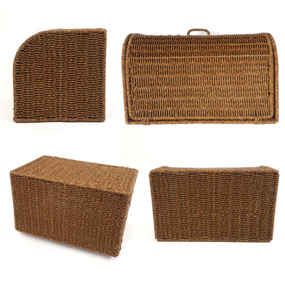 ラタン調 ブレッドケース UTILE ユティル 洗えるバスケット PPラタン 水洗い 手編み かご パンケース 食パン入れ ブレッドボックス カウンター上収納 キッチン収納 おしゃれ