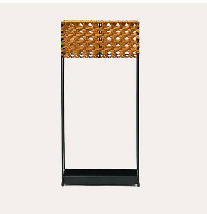 ラタン調 傘立て PPラタン×アイアン アンブレラスタンド スリム 傘 6本収納 UTILE Octa ユティル オクタ 手編み かさたて 玄関収納 コンパクト ブラック 黒 スリム おしゃれ