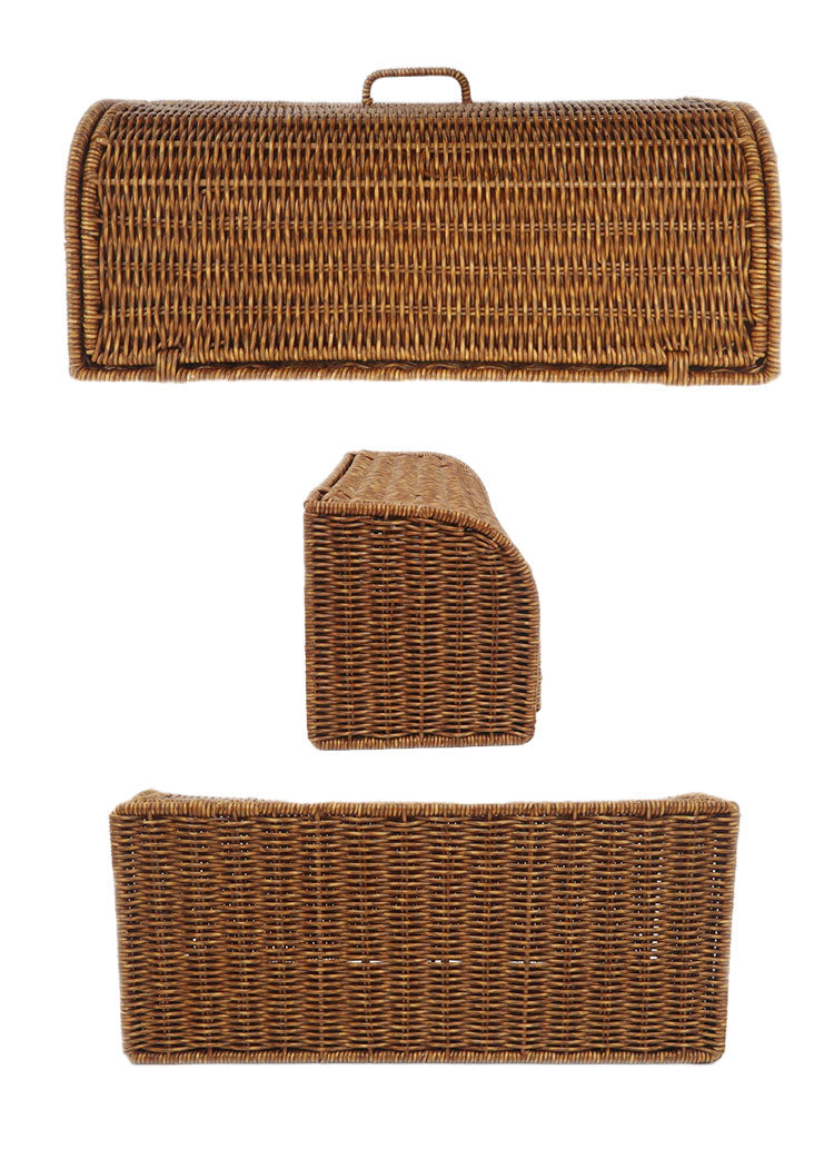 ラタン調 ブレッドケース ロング UTILE ユティル 洗えるバスケット PPラタン 水洗い 手編み かご パンケース 食パン入れ ブレッドボックス カウンター上収納 キッチン収納 おしゃれ