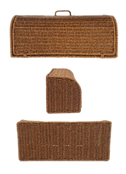 ラタン調 ブレッドケース ロング UTILE ユティル 洗えるバスケット PPラタン 水洗い 手編み かご パンケース 食パン入れ ブレッドボックス カウンター上収納 キッチン収納 おしゃれ