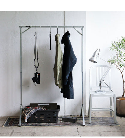 折りたたみ スチールハンガーラック 高さ3段階調節 幅100cm エキシビション フォルダブルハンガーラック 折り畳み ハンガーラック コートハンガー 衣類 収納 洋服 インダストリアル