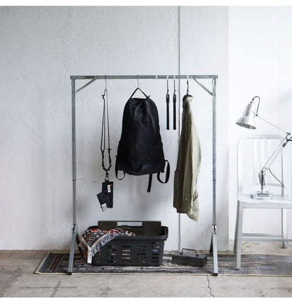 折りたたみ スチールハンガーラック 高さ3段階調節 幅100cm エキシビション フォルダブルハンガーラック 折り畳み ハンガーラック コートハンガー 衣類 収納 洋服 インダストリアル