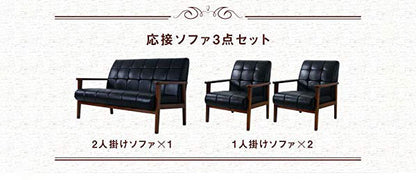 応接ソファセット 4人用 アニータ 3点セット 1人掛けソファ×2台 2人掛けソファ×1台 応接用ソファ ロビーチェア 待合室 椅子 業務用 おしゃれ 銀行 オフィス家具(代引不可)