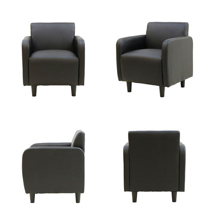 応接室ソファ 一人掛け 丸みのあるデザイン 合皮 1人掛け シングルソファ 応接ソファ アームチェア ロビーチェア 応接椅子 PVCレザー(代引不可)