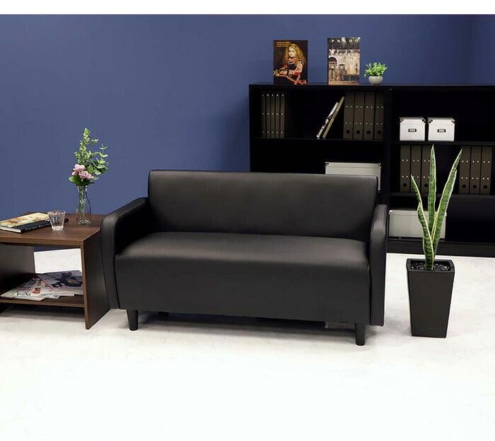 応接室ソファ 二人掛け 丸みのあるデザイン 合皮 2人掛け ソファ 応接ソファ アームチェア ロビーチェア 応接椅子 PVCレザー(代引不可)