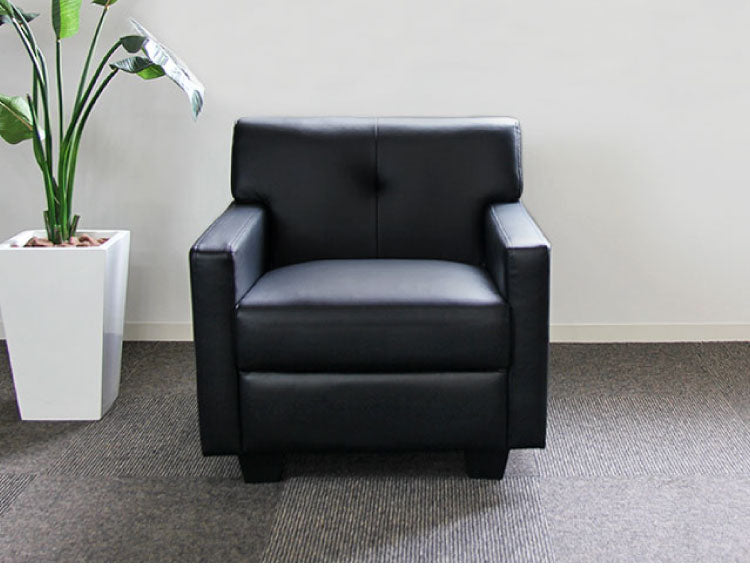 応接室ソファ 1人掛け 抗菌・防汚加工 応接椅子 1人掛けソファー ラウンジ レザー 応接室 社長室 オフィス エントランス ロビー チェア 1人用 クリーン オフィス家具(代引不可)