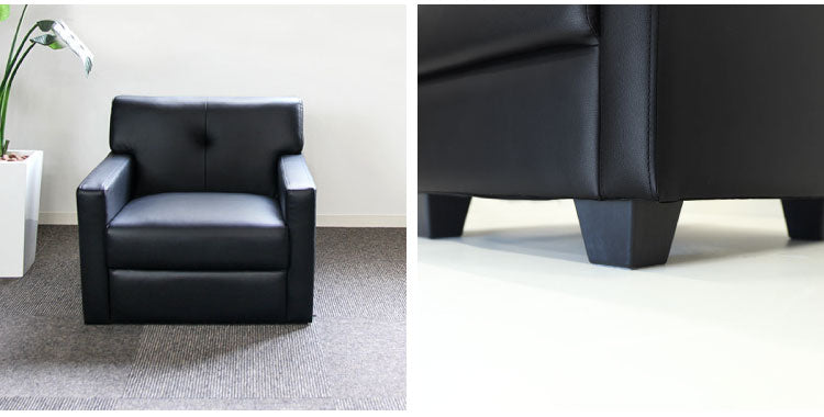 応接室ソファ 1人掛け 抗菌・防汚加工 応接椅子 1人掛けソファー ラウンジ レザー 応接室 社長室 オフィス エントランス ロビー チェア 1人用 クリーン オフィス家具(代引不可)