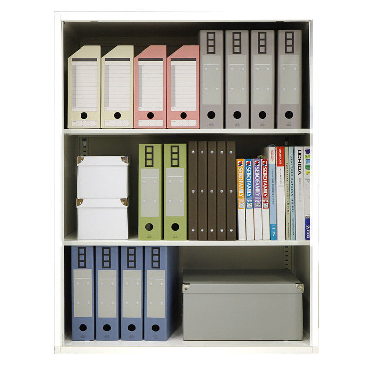 オープン書庫 3段 キャビネット 高さ105cm オフィス収納 システム収納庫 本棚 書棚 スチール A4 ホワイト ブラック 棚(代引不可)