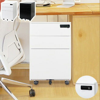 完成品 スチールワゴン ダイヤル錠 引き出しフルオープン スチール製 キャスター付き 脇机 サイドデスク 収納 収納 引き出し オフィスワゴン デスクワゴン キャビネット チェスト 収納(代引不可)