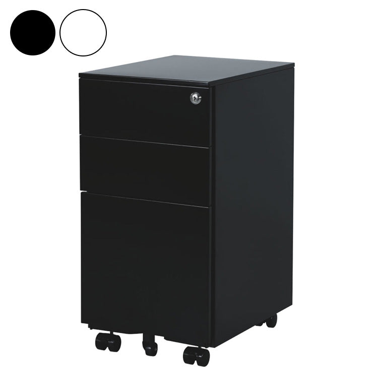 スリムサイドワゴン 3段 幅30cm スリムワゴン 鍵付き 完成品 スチールワゴン 3段ワゴン キャビネット 大容量 脇机 引き出し キャスター付き(代引不可)