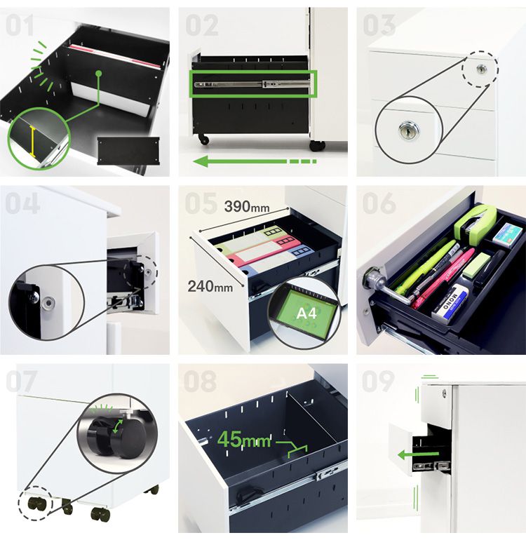 スリムサイドワゴン 3段 幅30cm スリムワゴン 鍵付き 完成品 スチールワゴン 3段ワゴン キャビネット 大容量 脇机 引き出し キャスター付き(代引不可)