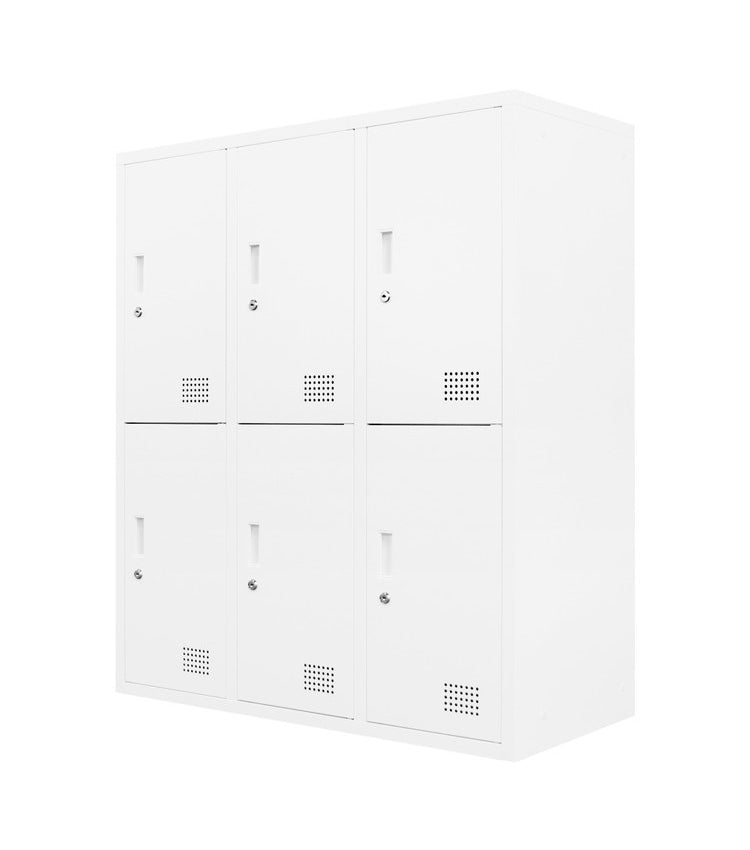 ロッカー 6人用 3列2段 高さ105cm 工具不要で組み立て品 かぎ付き 更衣ロッカー スチール製 スチールロッカー 四人用 収納 スチールキャビネット 4人用ロッカー(代引不可)