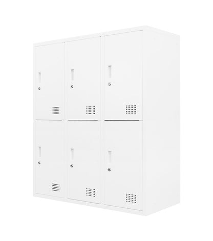 ロッカー 6人用 3列2段 高さ105cm 工具不要で組み立て品 かぎ付き 更衣ロッカー スチール製 スチールロッカー 四人用 収納 スチールキャビネット 4人用ロッカー(代引不可)