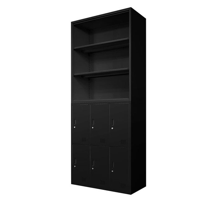 オープン書庫 ロッカー 6人用 2台セット 同色セット それぞれ1台ずつ 組み立て品 オープンラック システム収納庫 スチール書庫 キャビネット かぎ付き 更衣ロッカー スチールロッカー(代引不可)