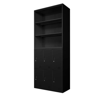 オープン書庫 ロッカー 6人用 2台セット 同色セット それぞれ1台ずつ 組み立て品 オープンラック システム収納庫 スチール書庫 キャビネット かぎ付き 更衣ロッカー スチールロッカー(代引不可)