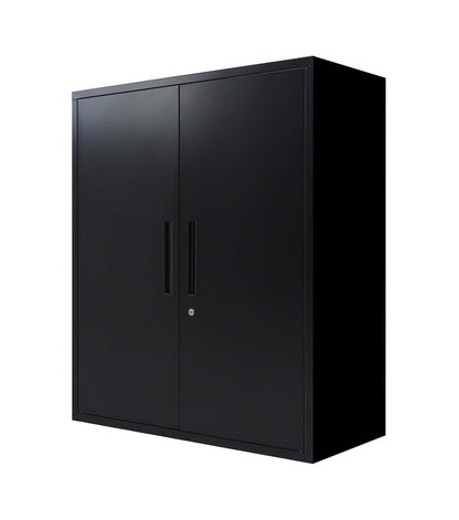 両開き書庫 組み立て品 幅90cm 2.6cmピッチで可動棚 鍵付きラック システム収納庫 スチール書庫 キャビネット 事務所 本棚 シェルフ 収納(代引不可)