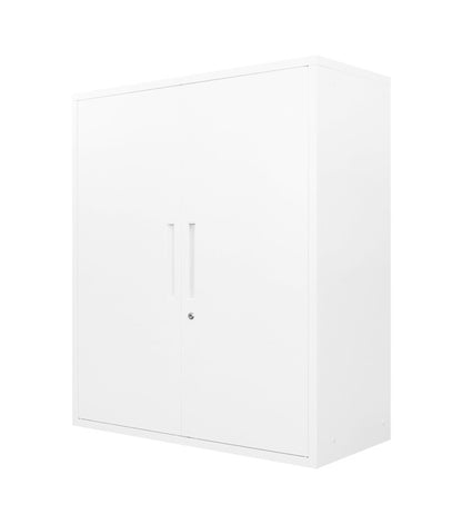 両開き書庫 組み立て品 幅90cm 2.6cmピッチで可動棚 鍵付きラック システム収納庫 スチール書庫 キャビネット 事務所 本棚 シェルフ 収納(代引不可)