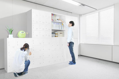 両開き書庫 組み立て品 幅90cm 2.6cmピッチで可動棚 鍵付きラック システム収納庫 スチール書庫 キャビネット 事務所 本棚 シェルフ 収納(代引不可)