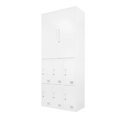 両開き書庫 ロッカー 6人用 2台セット 同色セット それぞれ1台ずつ 組み立て品 鍵付きラック システム収納庫 スチール書庫 キャビネット かぎ付き 更衣ロッカー スチールロッカー(代引不可)