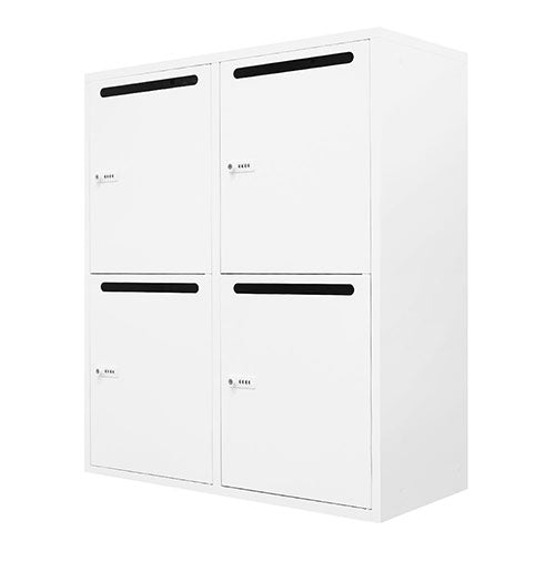 【1000円OFF】パーソナルロッカー 4人用 2列2段 ダイヤル錠 メールロッカー スチール書庫 システム収納庫 オフィス 収納 幅900×奥行400×高さ1050mm FHD-4P 収納庫 ロッカー(代引不可)