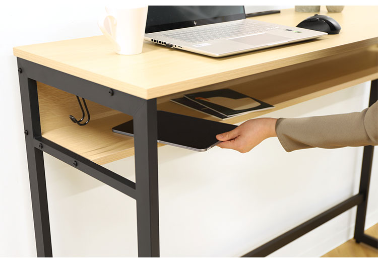 スタンディングデスク ハイデスク 棚板付き 幅1500×奥行450×高さ1050mm 立ち机 コンセント オフィスデスク ハイカウンター おしゃれ HD-1545 デスクワーク オフィス コワーキング(代引不可)