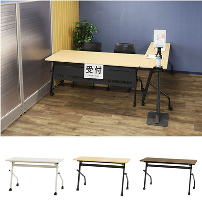 会議用テーブル 幕板なし 幅1200×奥行450mm 平行スタッキング ソフトエッジ巻き フォールディングテーブル ワークテーブル 作業台 HST-1245 机(代引不可)