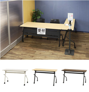 会議用テーブル 幕板なし 幅1200×奥行450mm 平行スタッキング ソフトエッジ巻き フォールディングテーブル ワークテーブル 作業台 HST-1245 机(代引不可)
