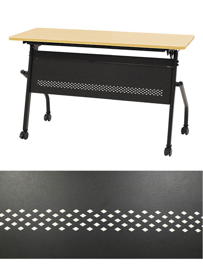 【500円OFF】会議用テーブル 幕板付き 幅1200×奥行450mm 平行スタッキング ソフトエッジ巻き フォールディングテーブル ワークテーブル 作業台 HST-1245M 机(代引不可)