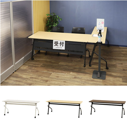 会議用テーブル 幕板なし 幅1500×奥行450mm 平行スタッキング ソフトエッジ巻き フォールディングテーブル ワークテーブル 作業台 HST-1545 机(代引不可)