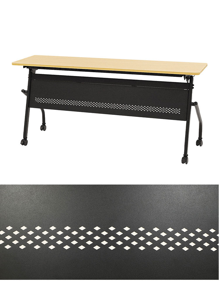 【5%OFF】会議用テーブル 幕板付き 幅1500×奥行450mm 平行スタッキング ソフトエッジ巻き フォールディングテーブル ワークテーブル 作業台 HST-1545M 机(代引不可)