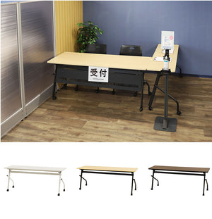 会議用テーブル 幕板なし 幅1800×奥行450mm 平行スタッキング ソフトエッジ巻き フォールディングテーブル ワークテーブル 作業台 HST-1845 机(代引不可)