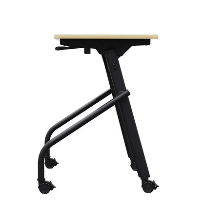 【5%OFF】会議用テーブル 幕板付き 幅700×奥行450mm 平行スタッキング ソフトエッジ巻 ワークデスク フォールディングテーブル 作業台 木目 HST-7045M 机(代引不可)