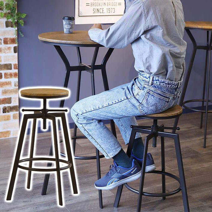 カウンターチェア インダストリアルデザイン バーチェア 高さ59~73cm 昇降 バースツール ハイチェア ハイスツール 木製 北欧 アンティーク カフェ風 ヴィンテージ(代引不可)