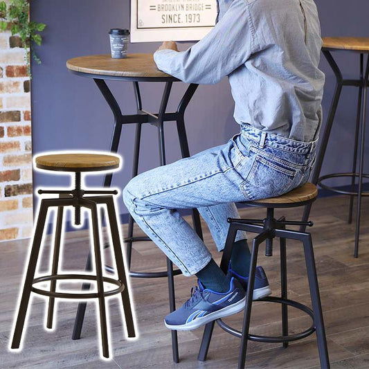 カウンターチェア インダストリアルデザイン バーチェア 高さ59~73cm 昇降 バースツール ハイチェア ハイスツール 木製 北欧 アンティーク カフェ風 ヴィンテージ(代引不可)