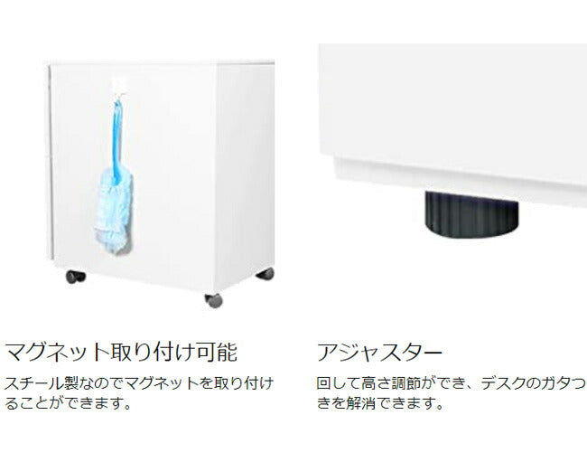 完成品 スチールワゴン 3段 サイドワゴン スチール製 キャスター付き 脇机 サイドデスク 収納 収納 引き出し オフィスワゴン デスクワゴン キャビネット チェスト 収納(代引不可)